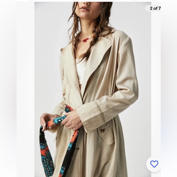 Free People Jackets & Blazers - NWT. Retail $198. Size M. Free People “Rory Duster”Light Tan Trench Coat.